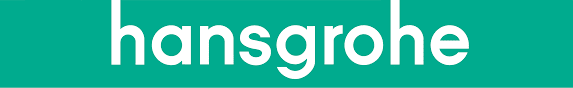 Hansgrohe logo in white text on green background