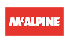 McAlpine logo for plumbing waste fittings, traps and spare parts