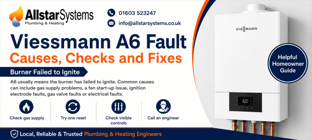 Viessmann A6 Fault: Causes, Checks and Fixes | Allstar Systems Ltd Viessmann A6 burner failed to ignite fault guide from Allstar Systems Plumbing and Heating