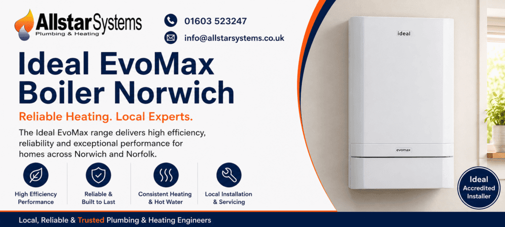 Ideal Evomax Boiler Norwich: Features, Benefits and Commercial Uses | Allstar Systems Ltd Ideal EvoMax boiler featured image from Allstar Systems Plumbing and Heating