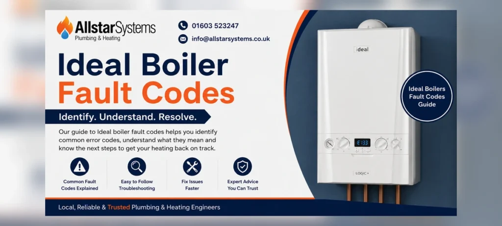 Ideal boiler fault codes guide featured image from Allstar Systems Plumbing and Heating