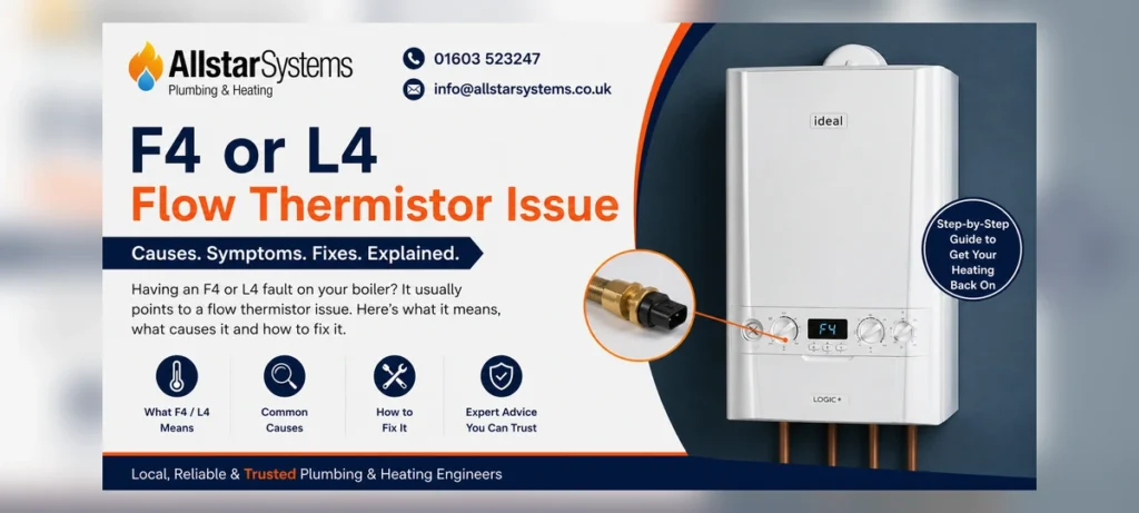 Ideal F4 or L4 flow thermistor issue guide from Allstar Systems Plumbing and Heating