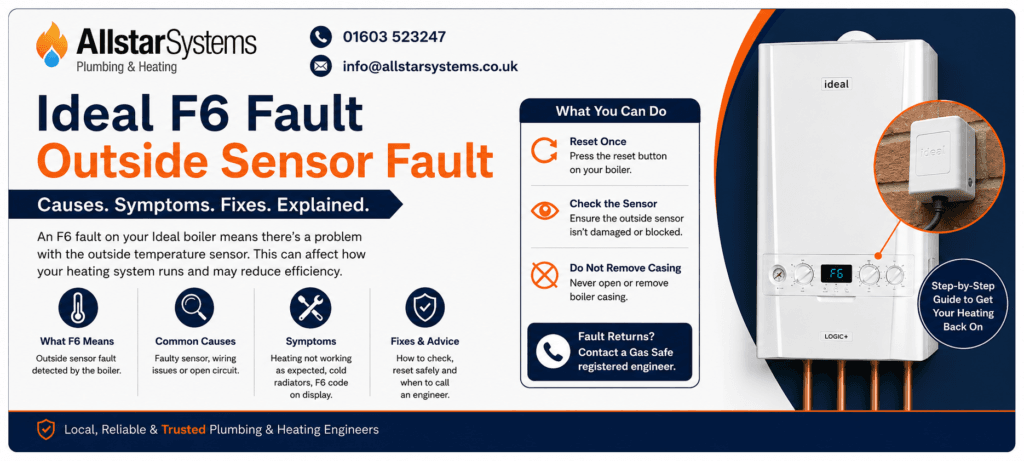 Ideal F6 outside sensor fault guide from Allstar Systems Plumbing and Heating