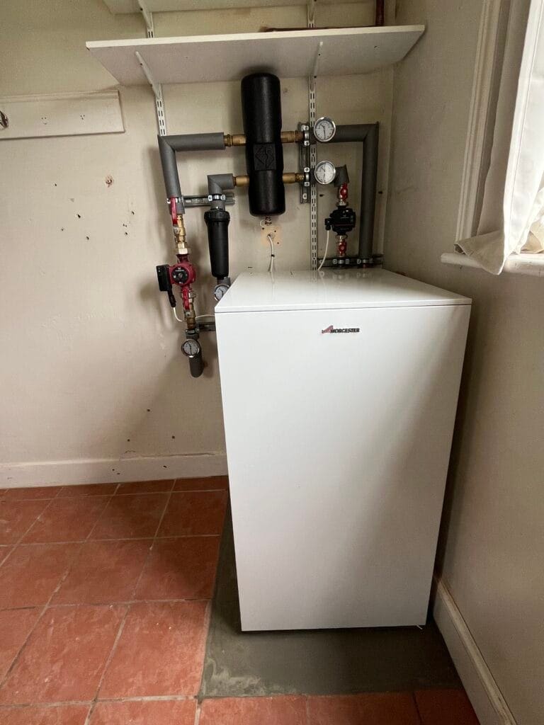 Worcester Bosch oil boiler installed by OFTEC registered engineers in a Norfolk home