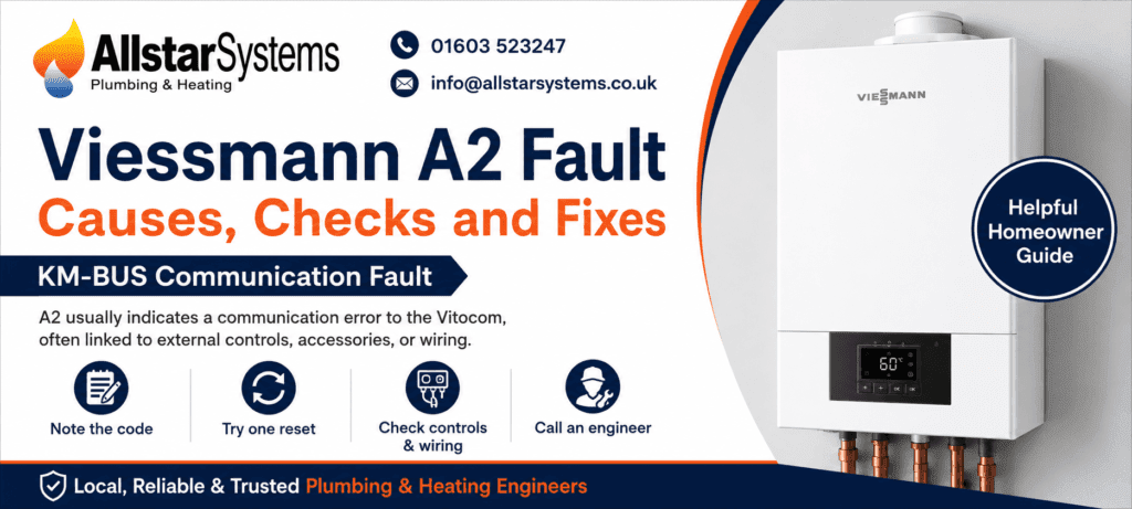 Viessmann A2 KM-BUS communication fault guide from Allstar Systems Plumbing and Heating
