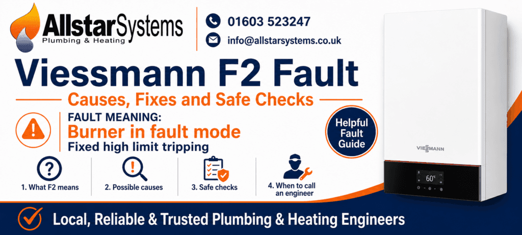 Viessmann F2 burner fault mode guide from Allstar Systems Plumbing and Heating