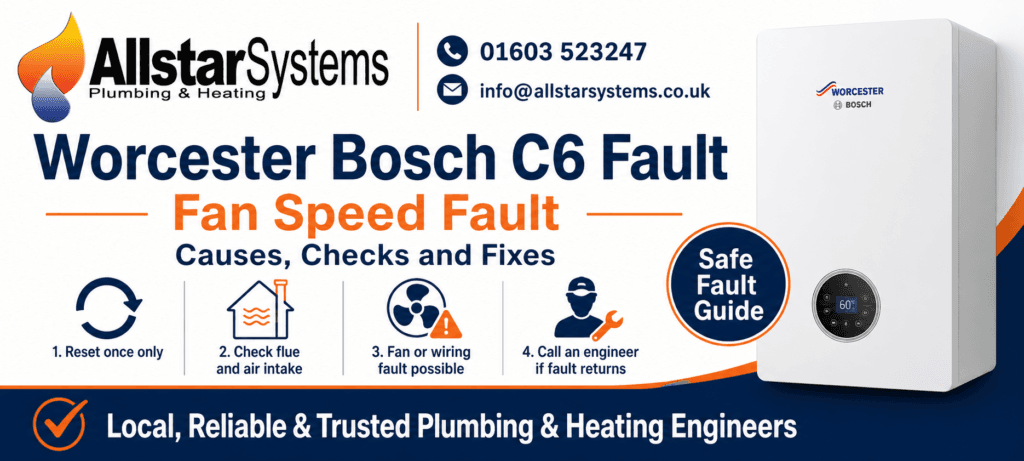 Worcester Bosch C6 fan speed fault guide from Allstar Systems Plumbing and Heating
